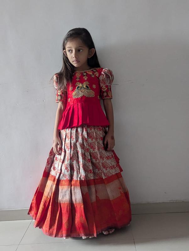 kids lehenga lichi silk Kids clothing manufacturers in Gujarat